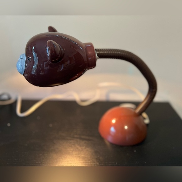 Vintage Bear Head Desk Lamp – Ceramic Animal Light with Flexible Neck, 17” Long - Picture 3 of 10